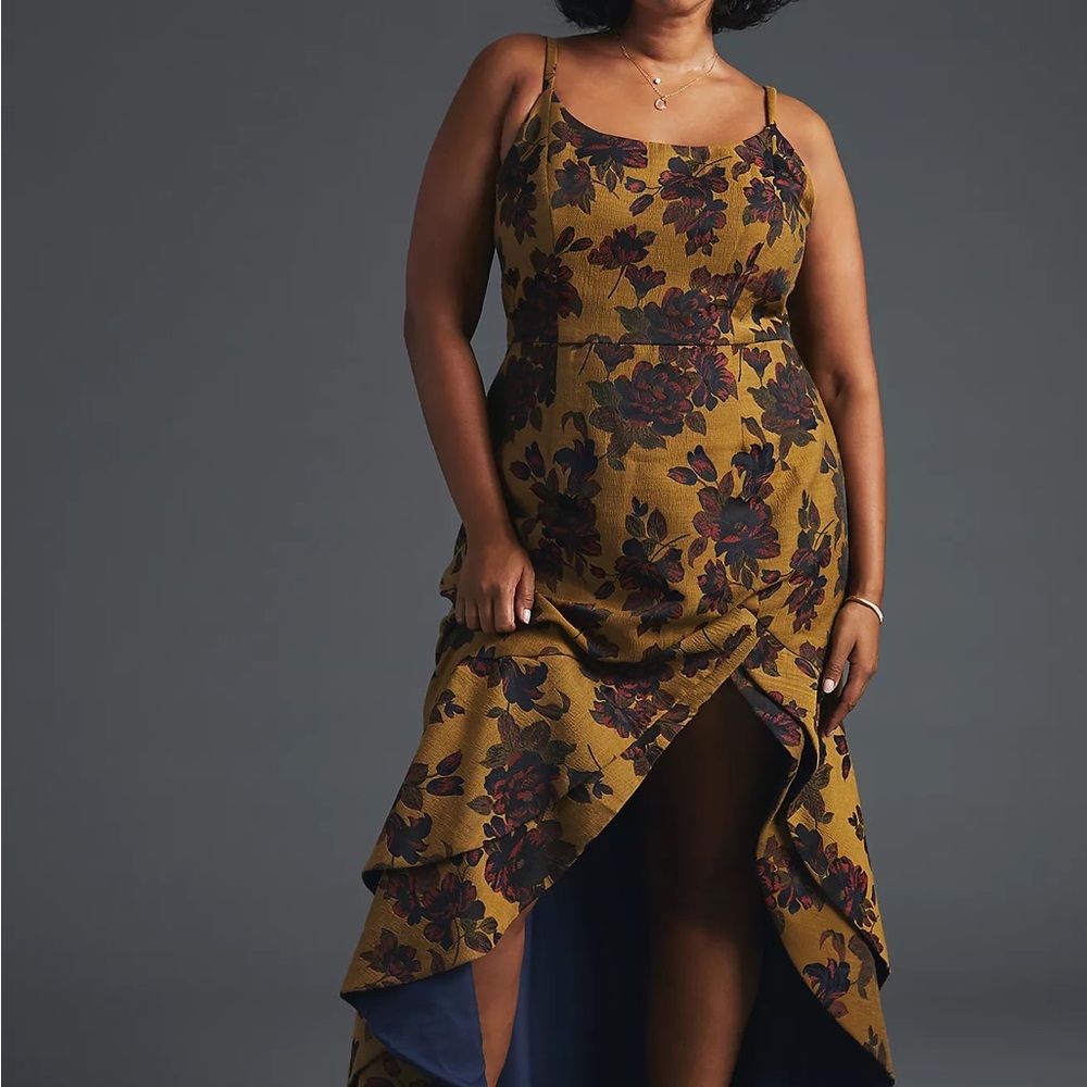 Anthropologie Floral Slip Maxi Dress